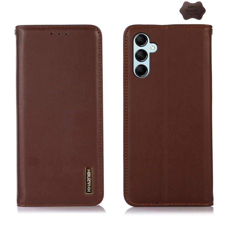 For Samsung Galaxy S24 KHAZNEH Nappa Top Layer Cowhide Leather Phone Case(Brown) - free shipping - PMC Jewellery - Order now!