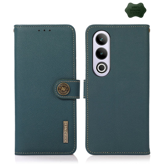 For OnePlus Ace 3V KHAZNEH Custer Genuine Leather RFID Phone Case(Green) - OnePlus Cases by PMC Jewellery | Online Shopping South Africa | PMC Jewellery | Buy Now Pay Later Mobicred