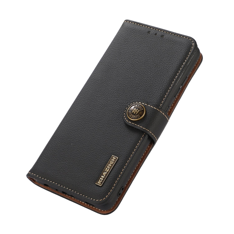 For OnePlus CE4 Lite KHAZNEH Custer Genuine Leather RFID Phone Case(Black) - OnePlus Cases by PMC TechLife | Online Shopping South Africa | PMC TechLife | Buy Now Pay Later Mobicred