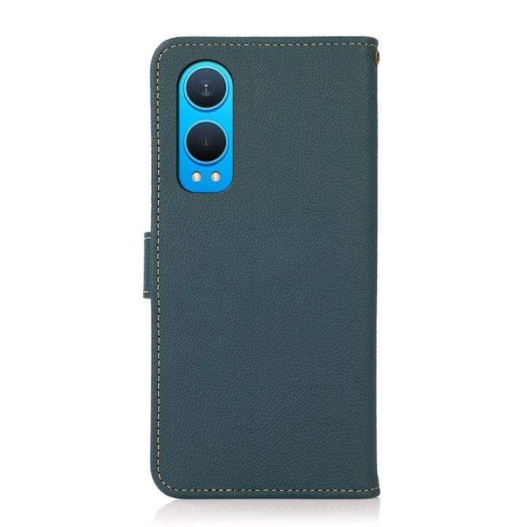 For OnePlus CE4 Lite KHAZNEH Custer Genuine Leather RFID Phone Case(Green) - OnePlus Cases by PMC TechLife | Online Shopping South Africa | PMC TechLife | Buy Now Pay Later Mobicred