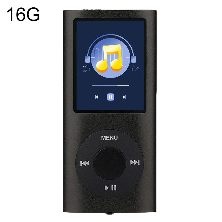 1.8 inch TFT Screen Metal MP4 Player With 16G TF Card+Earphone+Cable(Black) - MP4 Player by PMC Jewellery | Online Shopping South Africa | PMC Jewellery | Buy Now Pay Later Mobicred