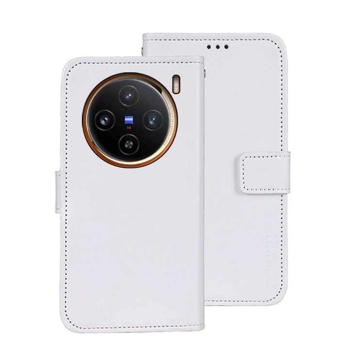 For vivo X100 idewei Crazy Horse Texture Leather Phone Case(White) - free shipping - PMC Jewellery - Order now!