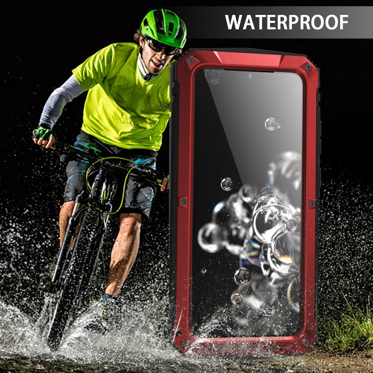For Samsung Galaxy S20 Plus R-JUST Waterproof Shockproof Dustproof Metal + Silicone Protective Case(Red) - free shipping - PMC TechLife - Order now!