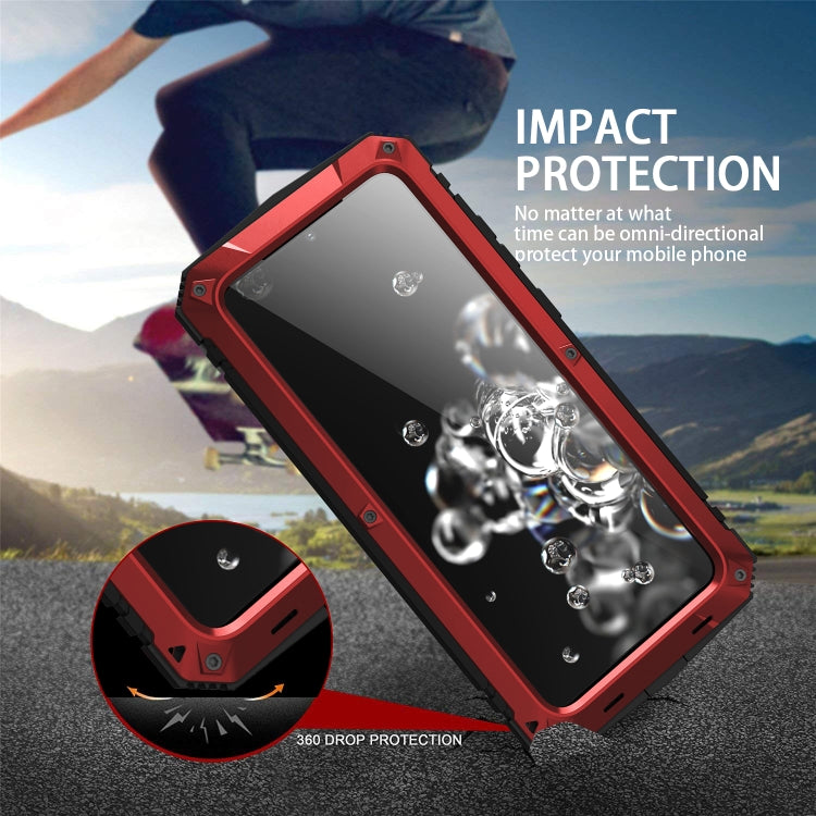 For Samsung Galaxy S20 Ultra R-JUST Waterproof Shockproof Dustproof Metal + Silicone Protective Case(Red) - free shipping - PMC TechLife - Order now!