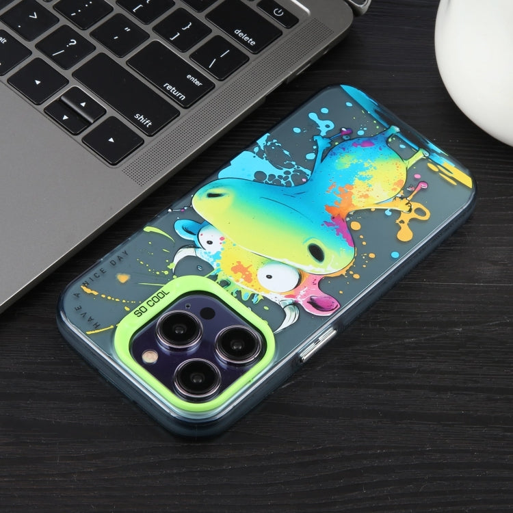 For iPhone 16 Animal Pattern Oil Painting Series PC + TPU Phone Case(Rabbit) - iPhone 16 Cases by PMC TechLife | Online Shopping South Africa | PMC TechLife | Buy Now Pay Later Mobicred