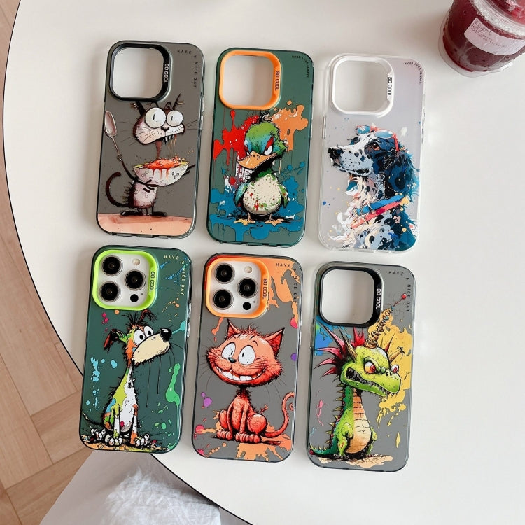 For iPhone 16 Animal Pattern Oil Painting Series PC + TPU Phone Case(Astronaut) - iPhone 16 Cases by PMC TechLife | Online Shopping South Africa | PMC TechLife | Buy Now Pay Later Mobicred