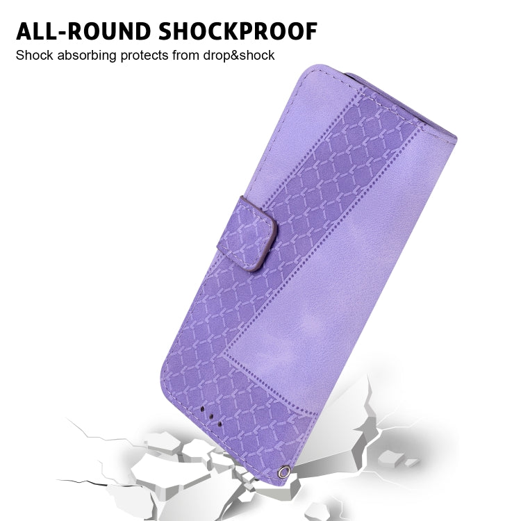 For iPhone 16 Pro Seven-shaped Embossed Leather Phone Case(Purple) - iPhone 16 Pro Cases by PMC TechLife | Online Shopping South Africa | PMC TechLife | Buy Now Pay Later Mobicred