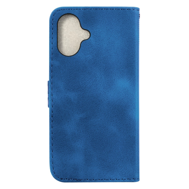 For iPhone 16 Seven-shaped Embossed Leather Phone Case(Blue) - iPhone 16 Cases by PMC TechLife | Online Shopping South Africa | PMC TechLife | Buy Now Pay Later Mobicred