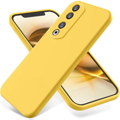 For Honor 90 Pro Pure Color Liquid Silicone Shockproof Phone Case(Yellow) - Honor Cases by PMC Jewellery | Online Shopping South Africa | PMC Jewellery | Buy Now Pay Later Mobicred