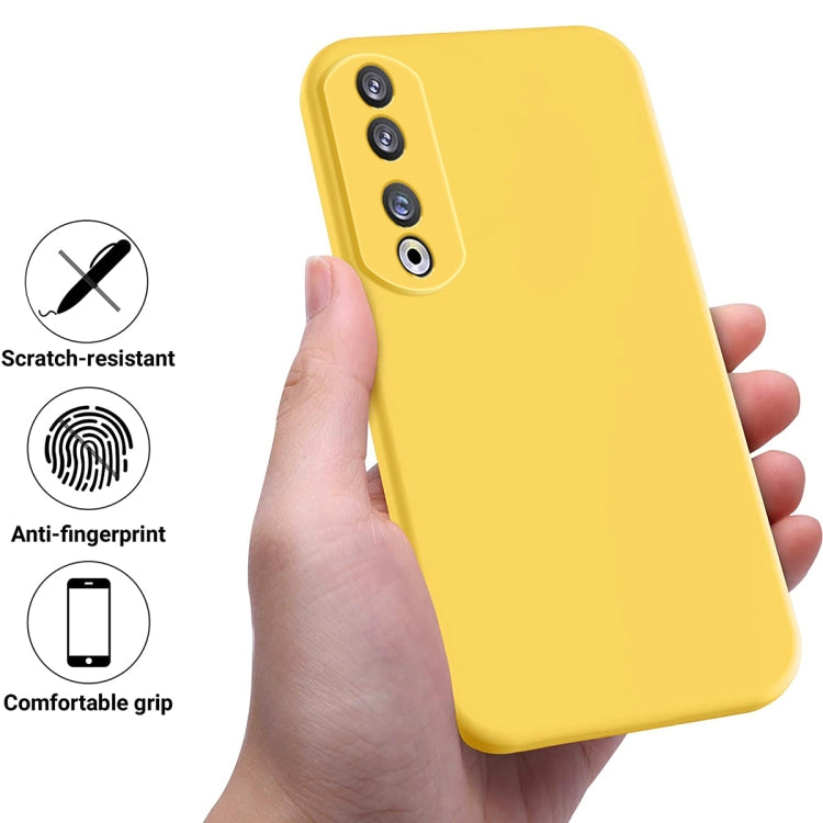 For Honor 90 Pro Pure Color Liquid Silicone Shockproof Phone Case(Yellow) - Honor Cases by PMC Jewellery | Online Shopping South Africa | PMC Jewellery | Buy Now Pay Later Mobicred