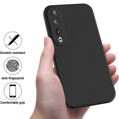 For Honor 90 Pure Color Liquid Silicone Shockproof Phone Case(Black) - Honor Cases by PMC Jewellery | Online Shopping South Africa | PMC Jewellery | Buy Now Pay Later Mobicred