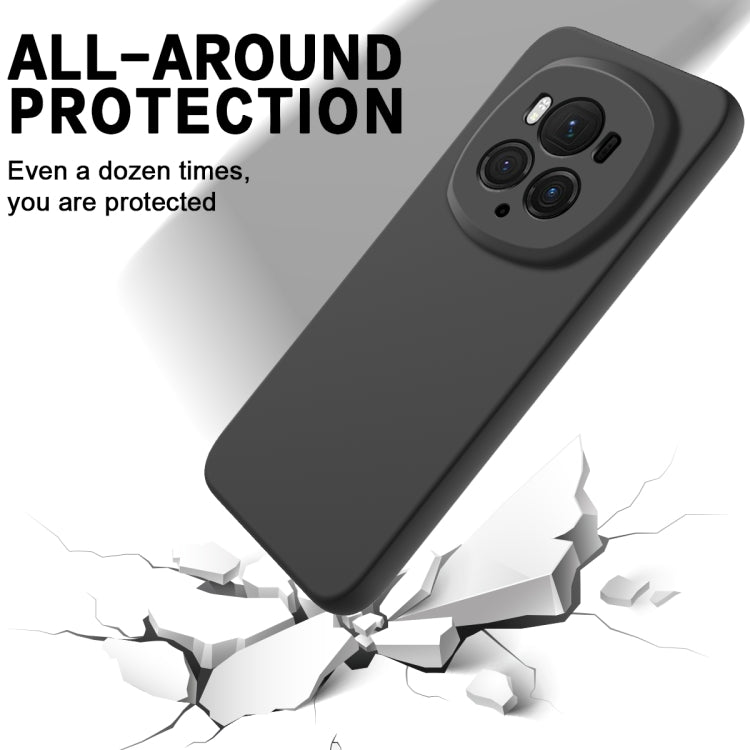 For Honor Magic6 Pro Pure Color Liquid Silicone Shockproof Phone Case(Black) - Honor Cases by PMC TechLife | Online Shopping South Africa | PMC TechLife | Buy Now Pay Later Mobicred