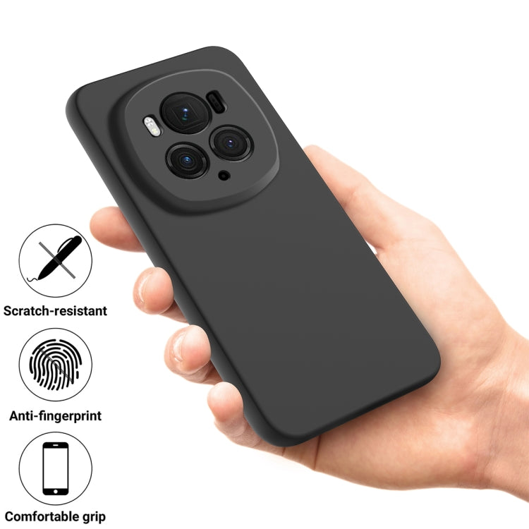 For Honor Magic6 Pro Pure Color Liquid Silicone Shockproof Phone Case(Black) - Honor Cases by PMC TechLife | Online Shopping South Africa | PMC TechLife | Buy Now Pay Later Mobicred