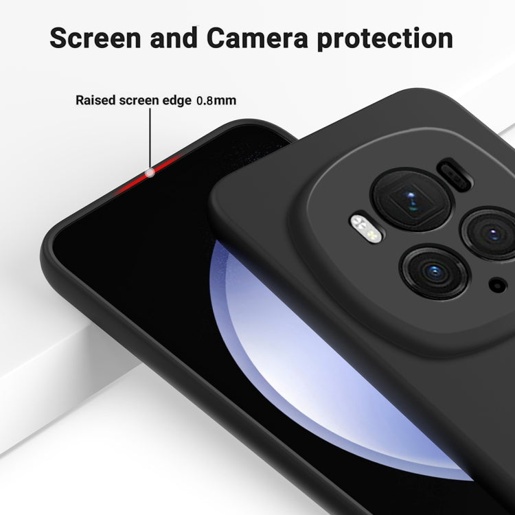 For Honor Magic6 Pro Pure Color Liquid Silicone Shockproof Phone Case(Black) - Honor Cases by PMC TechLife | Online Shopping South Africa | PMC TechLife | Buy Now Pay Later Mobicred
