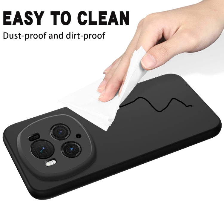 For Honor Magic6 Pro Pure Color Liquid Silicone Shockproof Phone Case(Black) - Honor Cases by PMC TechLife | Online Shopping South Africa | PMC TechLife | Buy Now Pay Later Mobicred