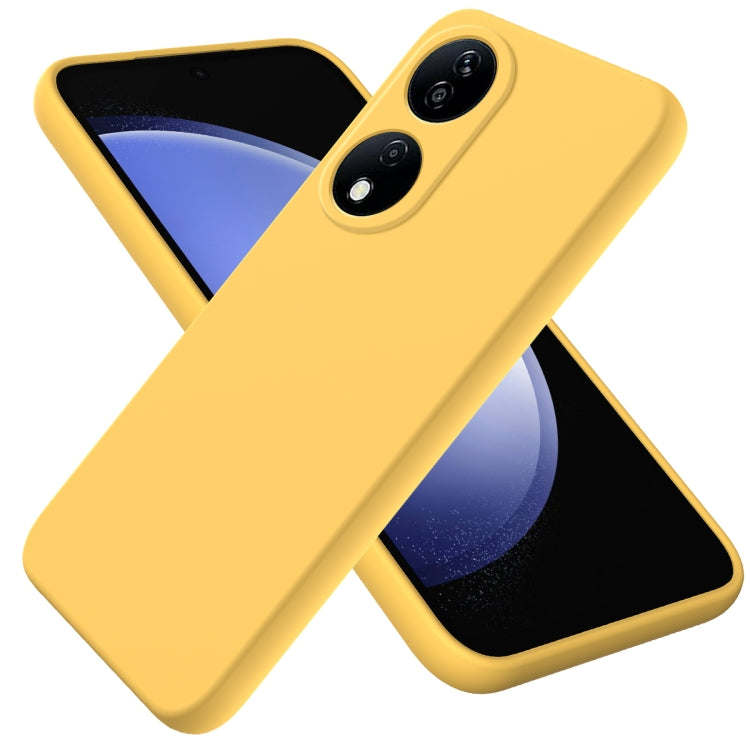 For Honor 90 Smart Pure Color Liquid Silicone Shockproof Phone Case(Yellow) - Honor Cases by PMC Jewellery | Online Shopping South Africa | PMC Jewellery | Buy Now Pay Later Mobicred