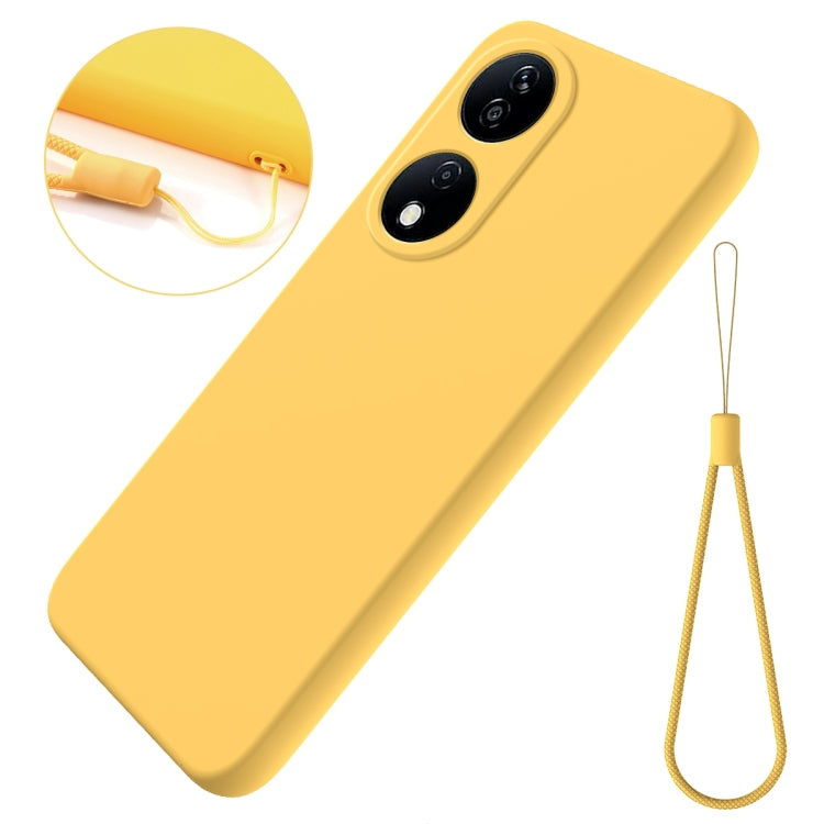 For Honor 90 Smart Solid Color Liquid Silicone Dropproof Full Coverage Phone Case(Yellow) - Honor Cases by PMC TechLife | Online Shopping South Africa | PMC TechLife | Buy Now Pay Later Mobicred