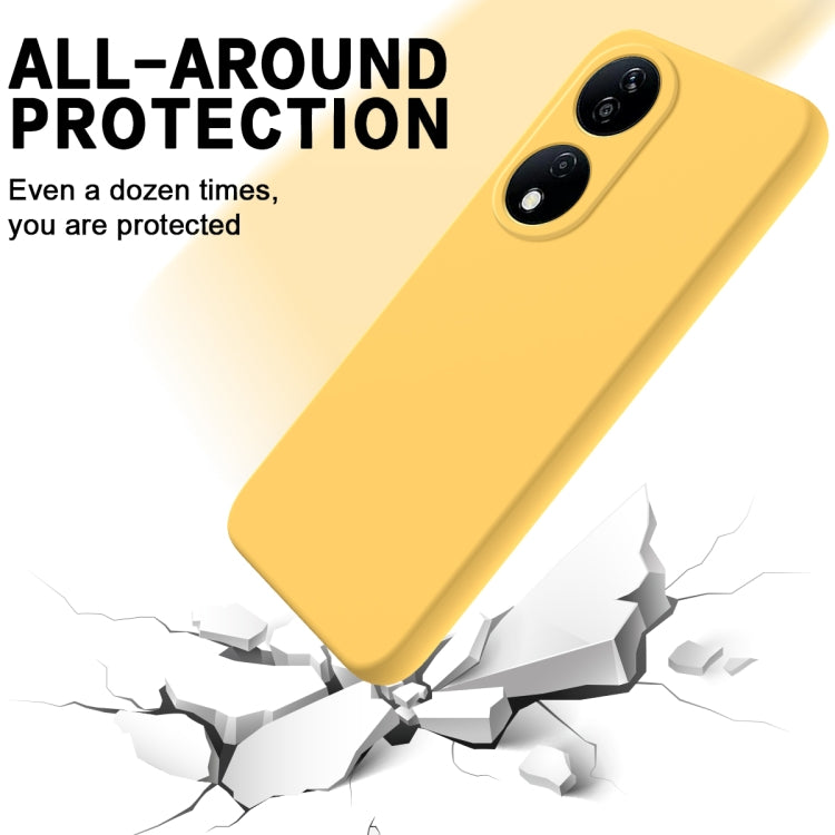 For Honor 90 Smart Solid Color Liquid Silicone Dropproof Full Coverage Phone Case(Yellow) - Honor Cases by PMC TechLife | Online Shopping South Africa | PMC TechLife | Buy Now Pay Later Mobicred