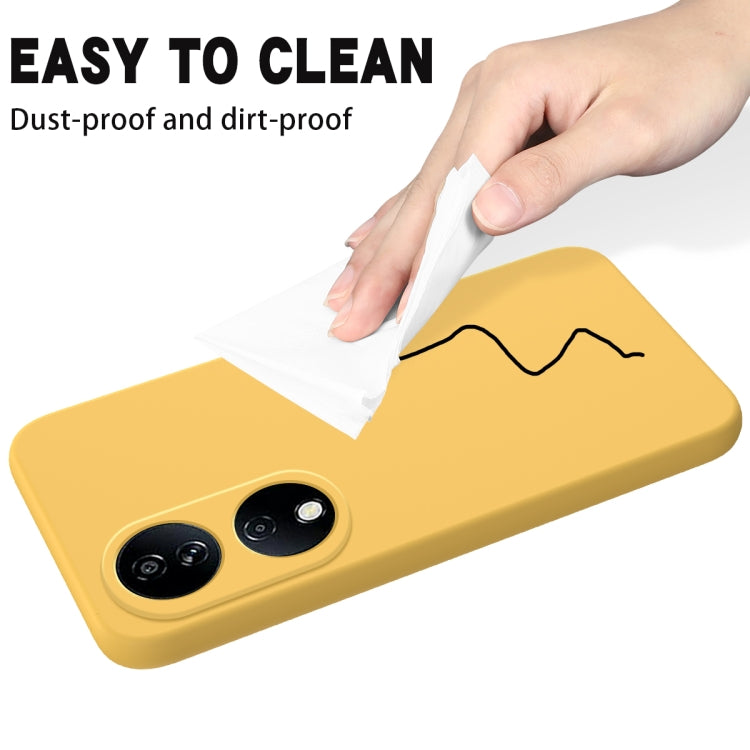 For Honor 90 Smart Solid Color Liquid Silicone Dropproof Full Coverage Phone Case(Yellow) - Honor Cases by PMC TechLife | Online Shopping South Africa | PMC TechLife | Buy Now Pay Later Mobicred