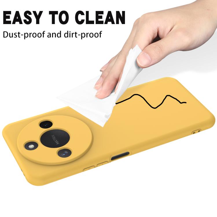 For Honor X9c Smart / X60 Solid Color Liquid Silicone Dropproof Full Coverage Phone Case(Yellow) - free shipping - PMC TechLife - Order now!