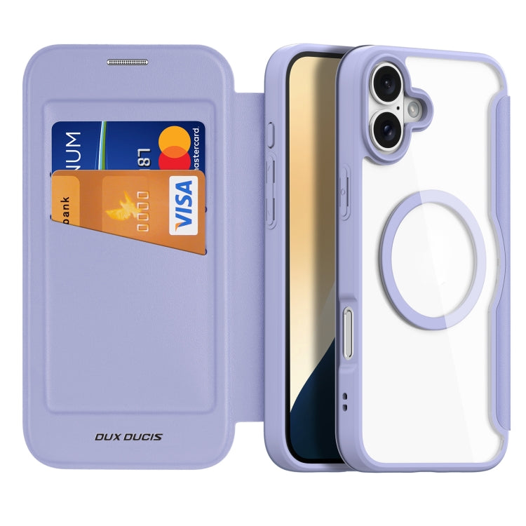 For iPhone 16 DUX DUCIS Skin X Pro Series Magsafe PC + TPU Phone Leather Case(Purple) - iPhone 16 Cases by DUX DUCIS | Online Shopping South Africa | PMC Jewellery | Buy Now Pay Later Mobicred