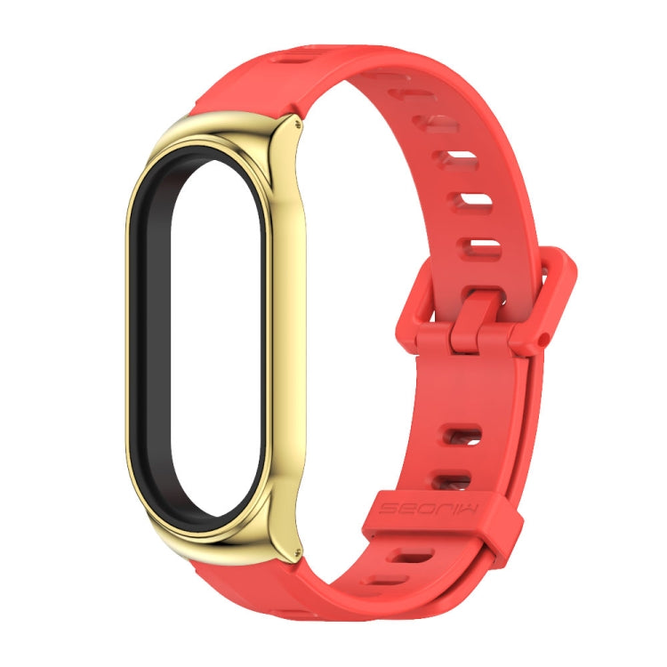 For Xiaomi Mi Band 8 Mijobs CS Case Flat Hole Silicone Watch Band(Red Gold) - free shipping - PMc TechLife - Order now!