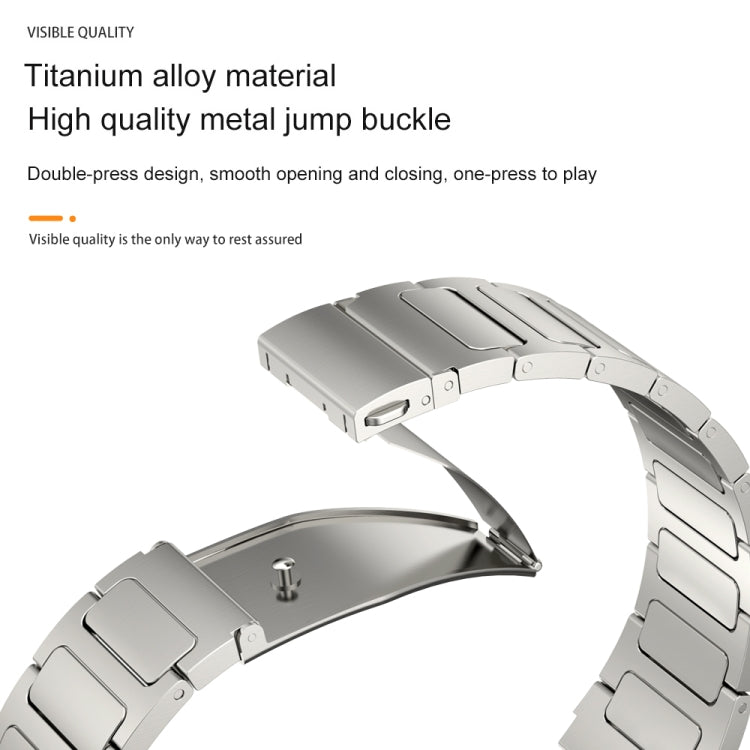 22mm Three Strains Uplift Jump Buckle Titanium Metal Watch Band(Titanium Gray) - Watch Bands by PMC TechLife | Online Shopping South Africa | PMC TechLife
