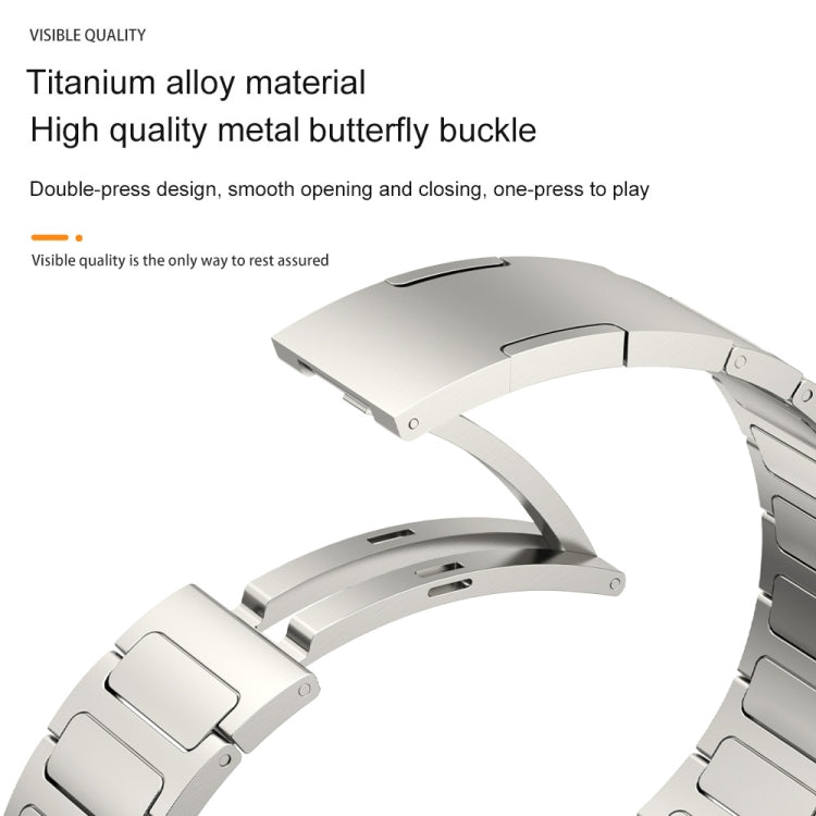 22mm Three Strains Uplift HW Buckle Titanium Metal Watch Band(Black) - Watch Bands by PMC TechLife | Online Shopping South Africa | PMC TechLife