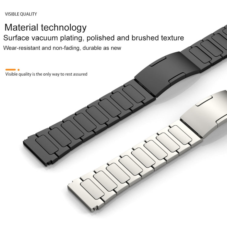 22mm Three Strains Uplift HW Buckle Titanium Metal Watch Band(Titanium Gray) - Watch Bands by PMC TechLife | Online Shopping South Africa | PMC TechLife