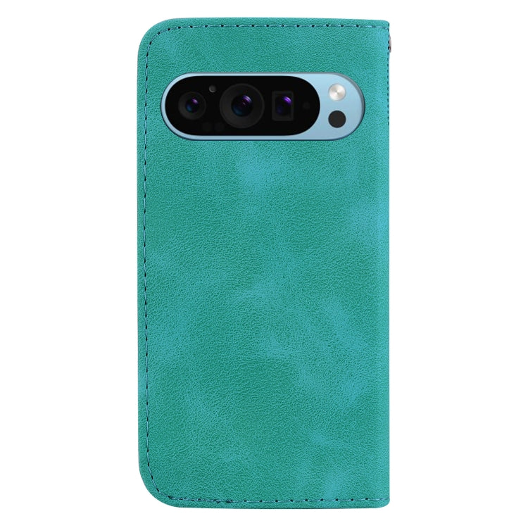 For Google Pixel 9 Pro 7-shaped Embossed Leather Phone Case(Green) - Google Cases by PMC TechLife | Online Shopping South Africa | PMC TechLife | Buy Now Pay Later Mobicred