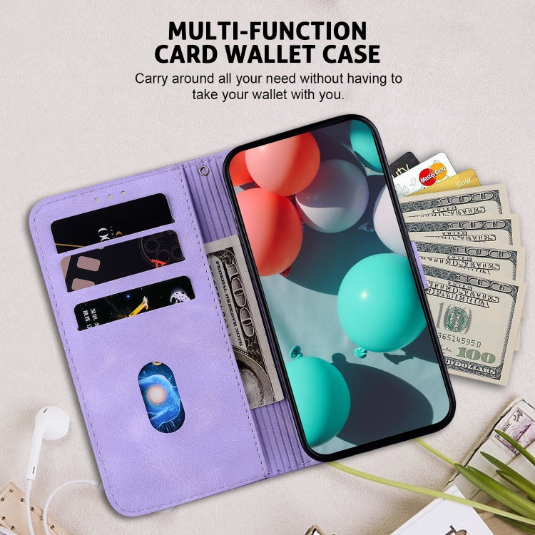 For Google Pixel 9 Pro 7-shaped Embossed Leather Phone Case(Purple) - Google Cases by PMC TechLife | Online Shopping South Africa | PMC TechLife | Buy Now Pay Later Mobicred