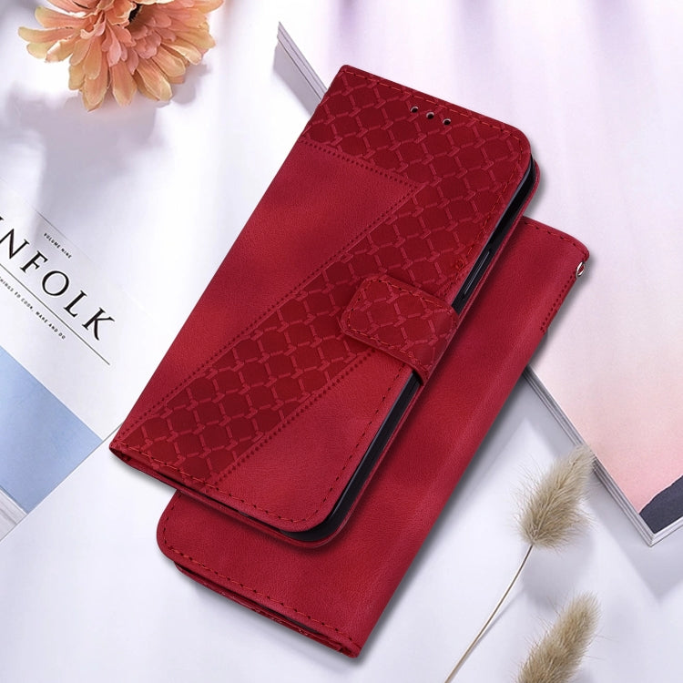 For Google Pixel 9 Pro 7-shaped Embossed Leather Phone Case(Red) - Google Cases by PMC TechLife | Online Shopping South Africa | PMC TechLife | Buy Now Pay Later Mobicred