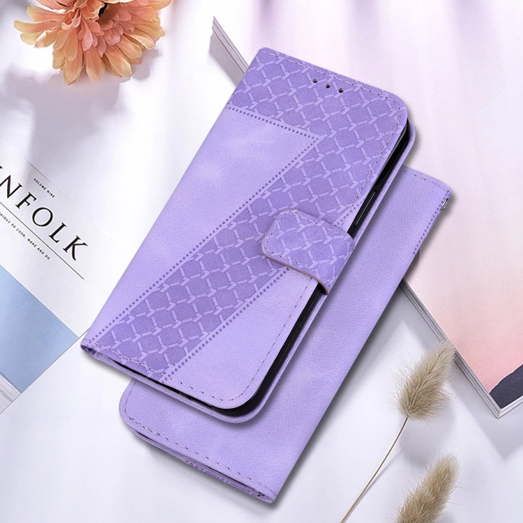 For Google Pixel 9 7-shaped Embossed Leather Phone Case(Purple) - Google Cases by PMC Jewellery | Online Shopping South Africa | PMC Jewellery | Buy Now Pay Later Mobicred