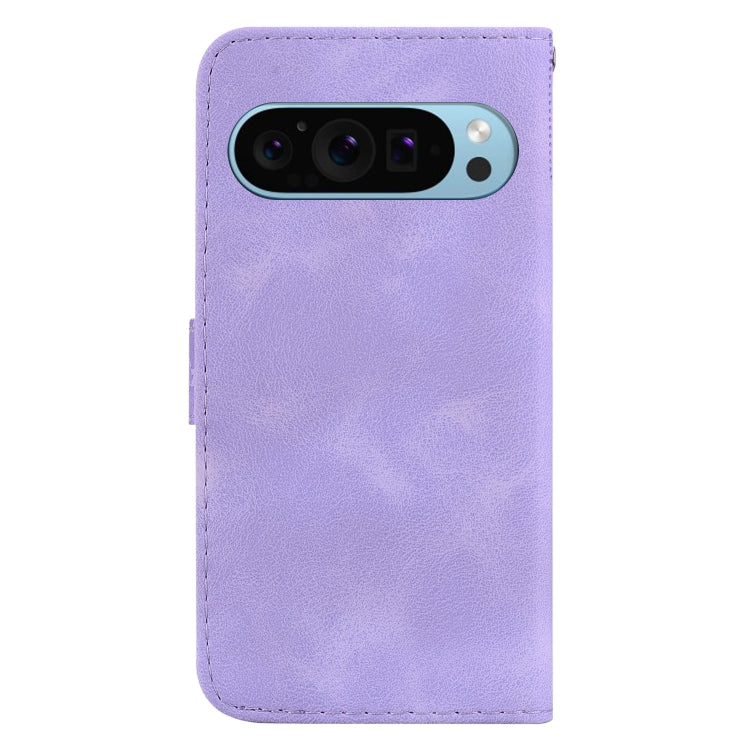 For Google Pixel 9 7-shaped Embossed Leather Phone Case(Purple) - Google Cases by PMC TechLife | Online Shopping South Africa | PMC TechLife | Buy Now Pay Later Mobicred