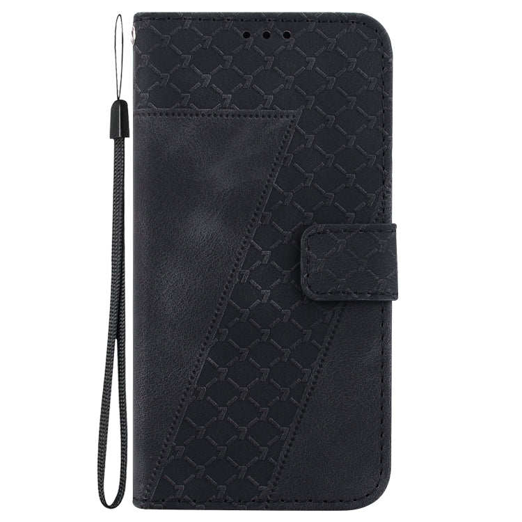 For Google Pixel 9 7-shaped Embossed Leather Phone Case(Black) - Google Cases by PMC TechLife | Online Shopping South Africa | PMC TechLife | Buy Now Pay Later Mobicred