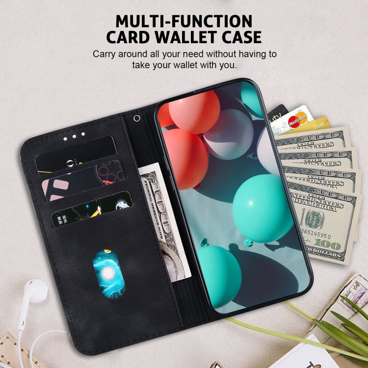 For Google Pixel 9 7-shaped Embossed Leather Phone Case(Black) - Google Cases by PMC TechLife | Online Shopping South Africa | PMC TechLife | Buy Now Pay Later Mobicred