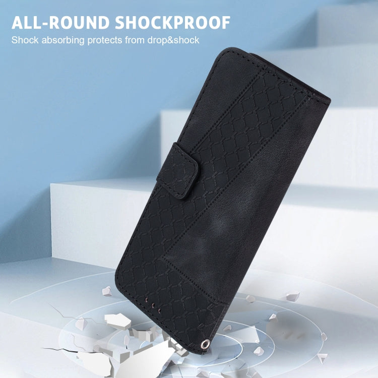 For Google Pixel 9 7-shaped Embossed Leather Phone Case(Black) - Google Cases by PMC TechLife | Online Shopping South Africa | PMC TechLife | Buy Now Pay Later Mobicred