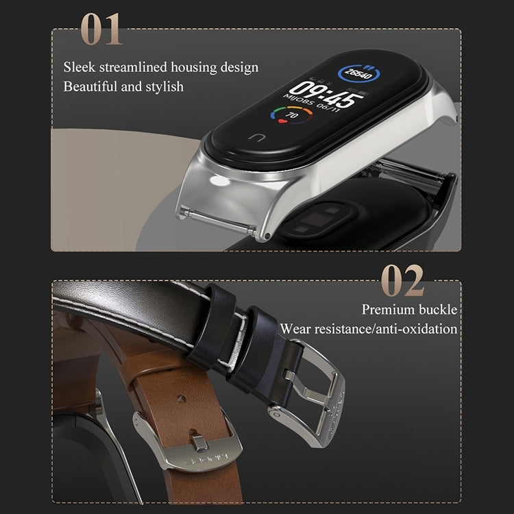 For Xiaomi Mi Band 8 Mijobs CS Case Microfiber PU Leather Watch Band(Red Silver) - free shipping - PMc TechLife - Order now!