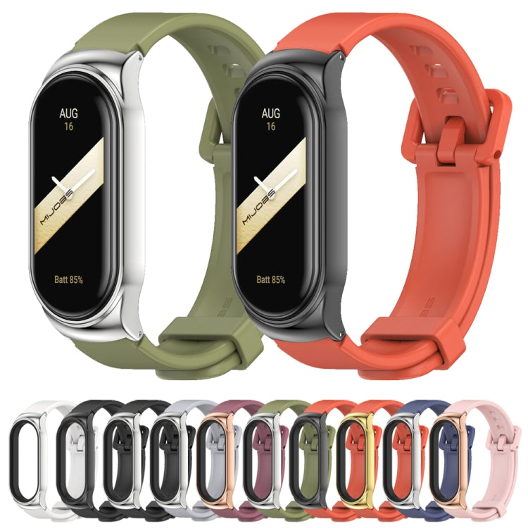 For Xiaomi Mi Band 8 Mijobs CS Case Silicone Watch Band(Midnight Blue Silver) - free shipping - PMc TechLife - Order now!