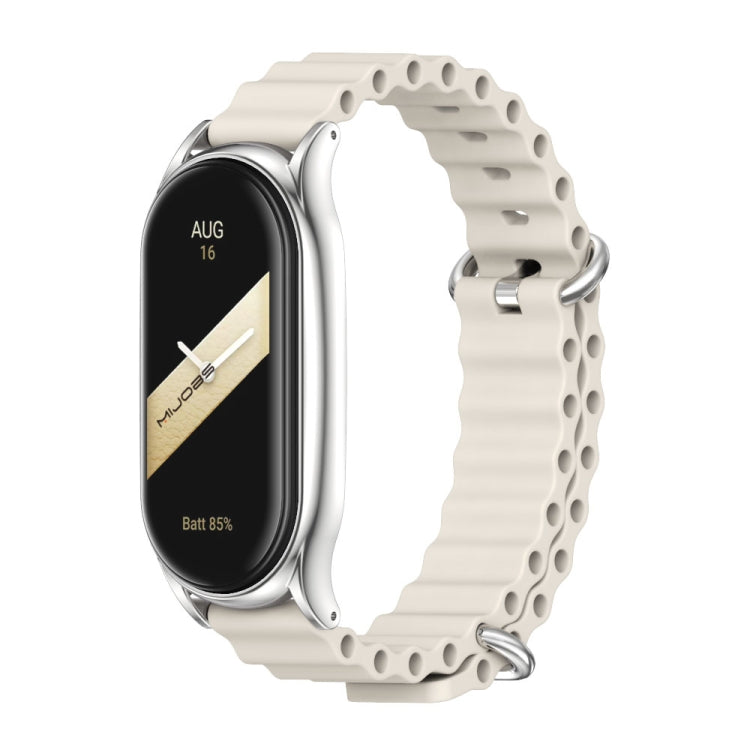 For Xiaomi Mi Band 8 Mijobs Plus Case Marine Silicone Breathable Watch Band(Grey Silver) - free shipping - PMc TechLife - Order now!