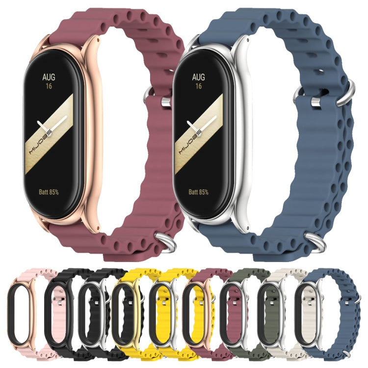 For Xiaomi Mi Band 8 Mijobs Plus Case Marine Silicone Breathable Watch Band(Black Silver) - free shipping - PMc TechLife - Order now!