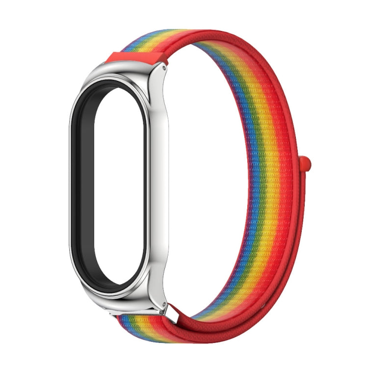 For Xiaomi Mi Band 8 Mijobs CS Case Breathable Nylon Loop Watch Band(Rainbow Silver) - free shipping - PMc TechLife - Order now!
