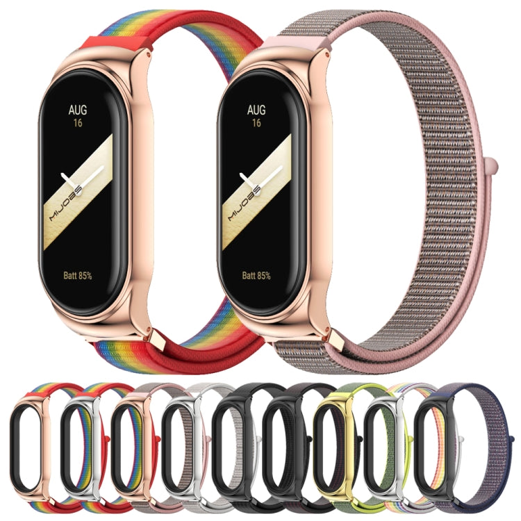 For Xiaomi Mi Band 8 Mijobs CS Case Breathable Nylon Loop Watch Band(Rainbow Silver) - free shipping - PMc TechLife - Order now!
