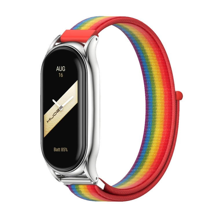 For Xiaomi Mi Band 8 Mijobs Plus Case Breathable Nylon Loop Watch Band(Rainbow Silver) - free shipping - PMc TechLife - Order now!