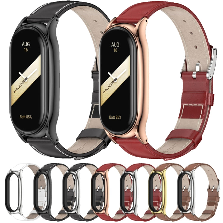 For Xiaomi Mi Band 8 Mijobs Plus Case Genuine Leather Watch Band(Black) - free shipping - PMc TechLife - Order now!
