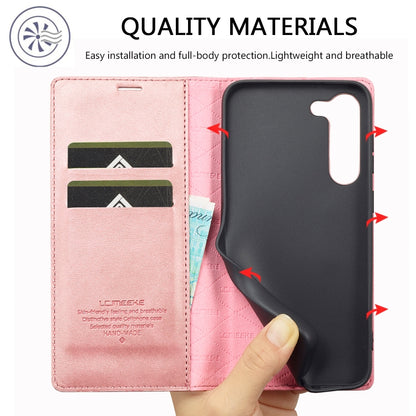 For Samsung Galaxy S24 5G LC.IMEEKE Strong Magnetism Microfiber Leather Phone Case(Rose Gold) - Galaxy S24 5G Cases by LC.IMEEKE | Online Shopping South Africa | PMC Jewellery | Buy Now Pay Later Mobicred