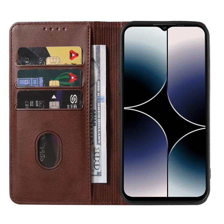 For Ulefone Note 16 Pro Magnetic Closure Leather Phone Case(Brown) - Ulefone Cases by PMC Jewellery | Online Shopping South Africa | PMC Jewellery | Buy Now Pay Later Mobicred