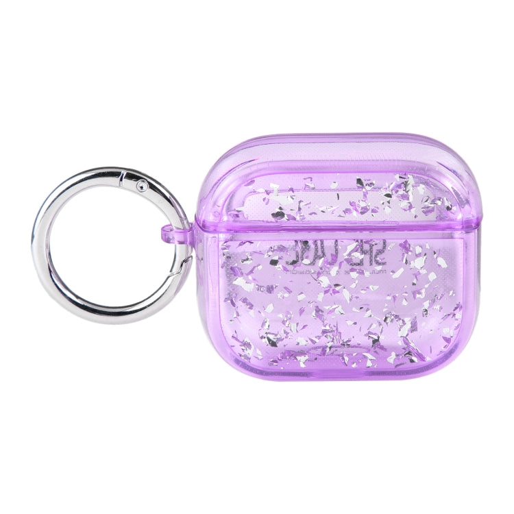For AirPods 3 Silver Foil Epoxy Bluetooth Earphone Protective Case(Purple) - For AirPods 3 by PMC Jewellery | Online Shopping South Africa | PMC Jewellery | Buy Now Pay Later Mobicred
