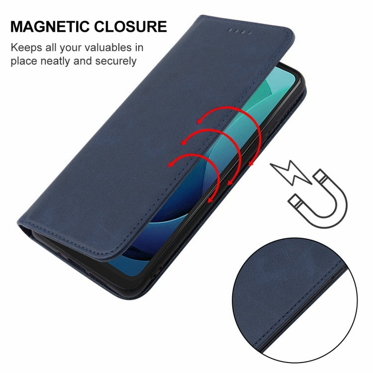 For Motorola Moto G 5G 2024 Magnetic Closure Leather Phone Case(Blue) - free shipping - PMC Jewellery - Order now!