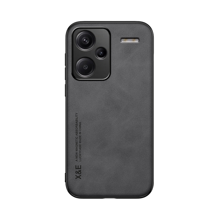 For Xiaomi Redmi Note 13 Pro+ 5G Skin Feel Magnetic Leather Back Phone Case(Dark Grey) - Note 13 Pro+ Cases by PMC Jewellery | Online Shopping South Africa | PMC Jewellery